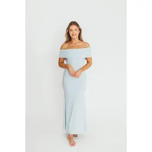 Monroe Maxi Dress in Blue - Bump Friendly