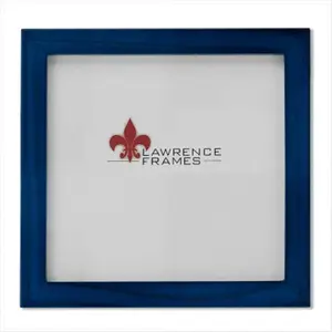 212 MAIN Square Wooden Photo Frame - 5x5 Blue, Wall Mount Decor Frame with Gallery Look and Spline Joints