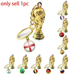 Football souvenir keychain trophy World Cup pendant，Mini Trophy Pendant, Collectible Gift for Football Fans