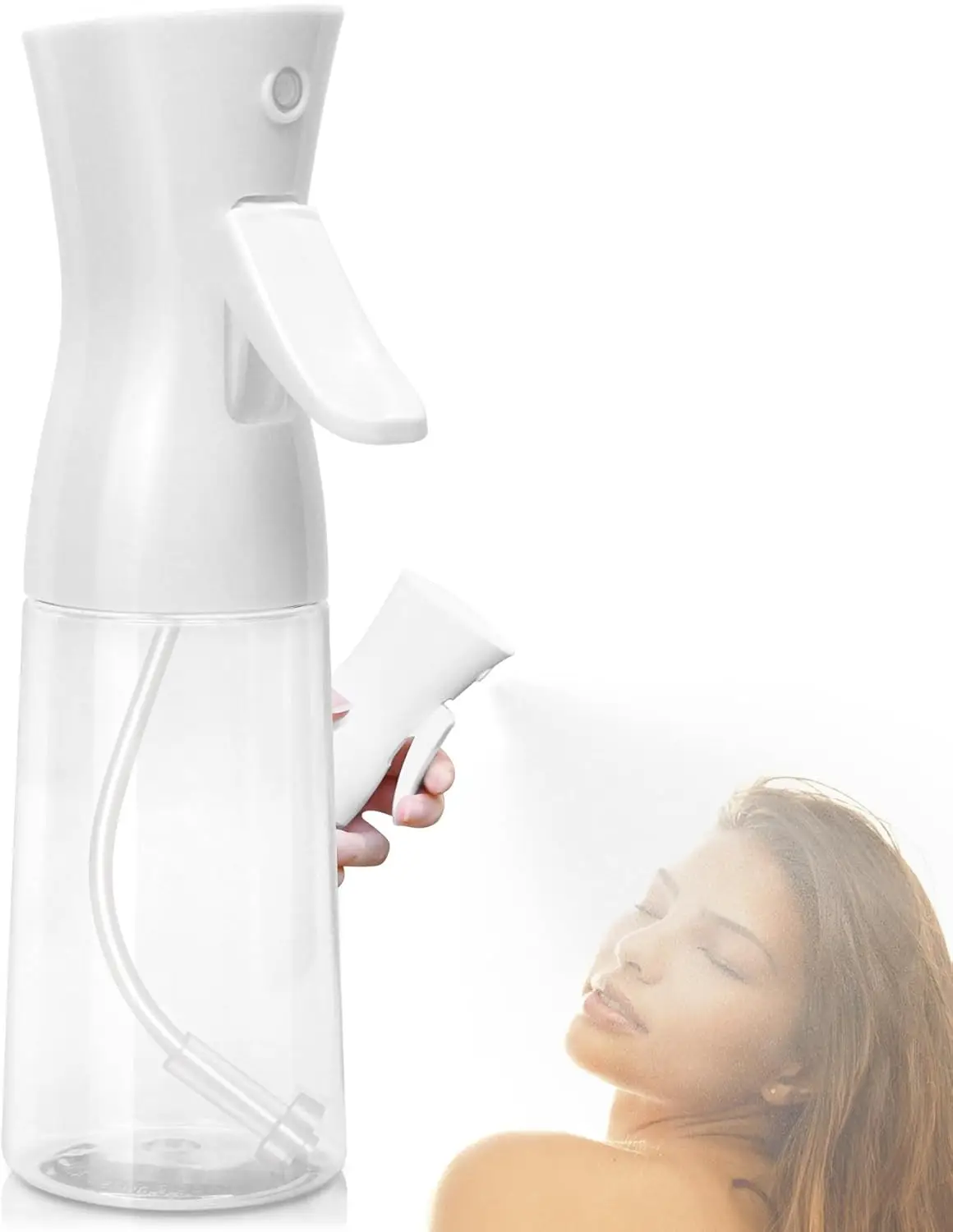 Spray Bottle For Hair,Continuous Water Mister for Hairstyling, Salons, Cleaning, Plants,Essential Oil Scents,Ultra Fine Mist Sprayer,6.8 OZ /200 ML-Wh