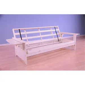 212 MAIN Convertible Futon Frame - Kodiak Phoenix Classic Solid Hardwood Indoor Sofa Furniture with Tray Arms, Converts to Full-Size Bed