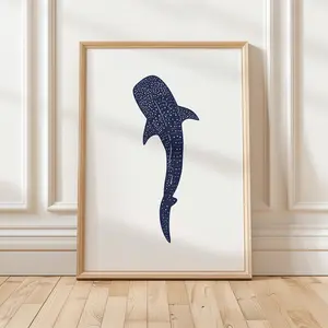 Whale Shark Poster, Ocean Animal Wall Art, Coastal Decor, Marine Life Poster (Unframed)