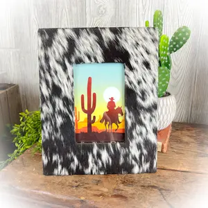 Cowhide Picture Frame - Black & White