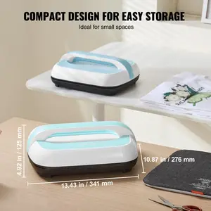 VEVOR Heat Press Machine, 12x 10 inches Portable Heat Press, Dual-Tube Even Heating, Heat Transfer Machine with Precise Temp Control and Auto-Off, Sublimation Machine for T-shirts/Bags, Green+White