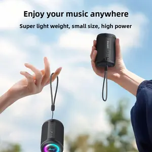 LENRUE FA02 Cool Black 2025 New Outdoor Bluetooth Speaker Desktop Subwoofer Portable RGB Loudspeaker with Shockbass Super Bass & 5.3 Wireless Bluetooth for Audio Smartphone