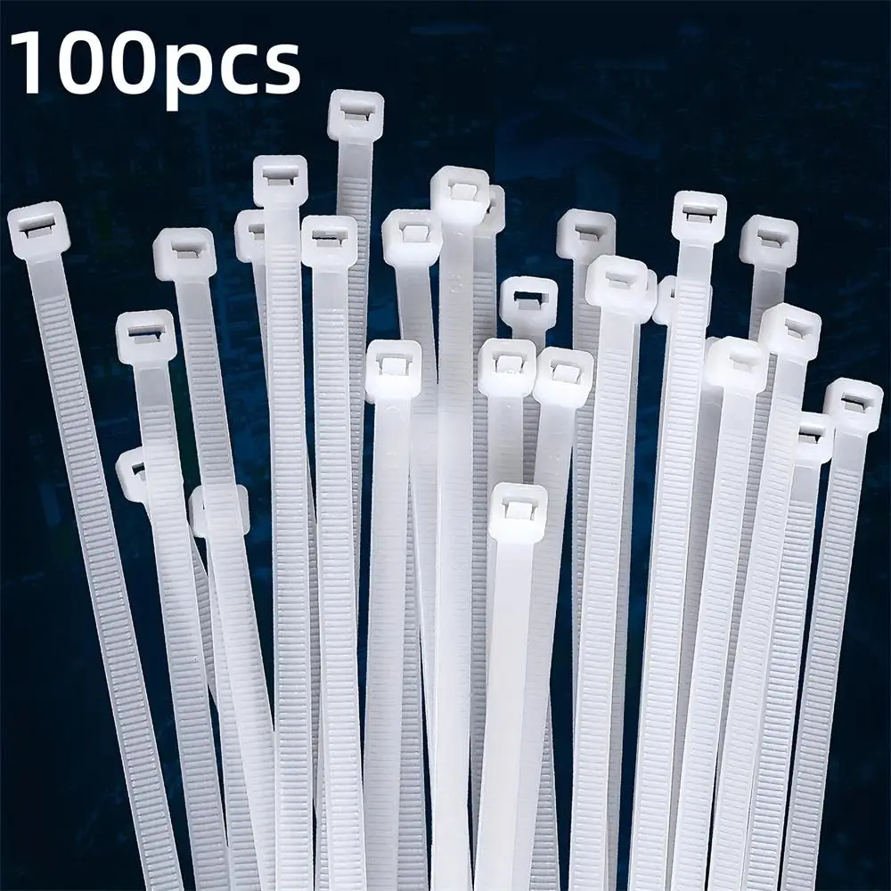 Premium White Cable Zip Tie, 100pcs Durable Self-locking Nylon Wire Tie, Weatherproof Tensile Strength Tie for Indoor & Outdoor Use