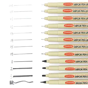 3-12 Different Size Needle Pen Set, Waterproof Outline Pens for Hand Drawing Sketches Art Comics, Design Sketching Tool Kit, Art Materials, Art Supplies