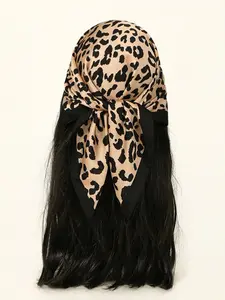 Women's 2026 Classic Leopard Print 70x70cm Satin Bandana, Sunproof & Versatile Headscarf for Daily Wear, Stylish Accessory