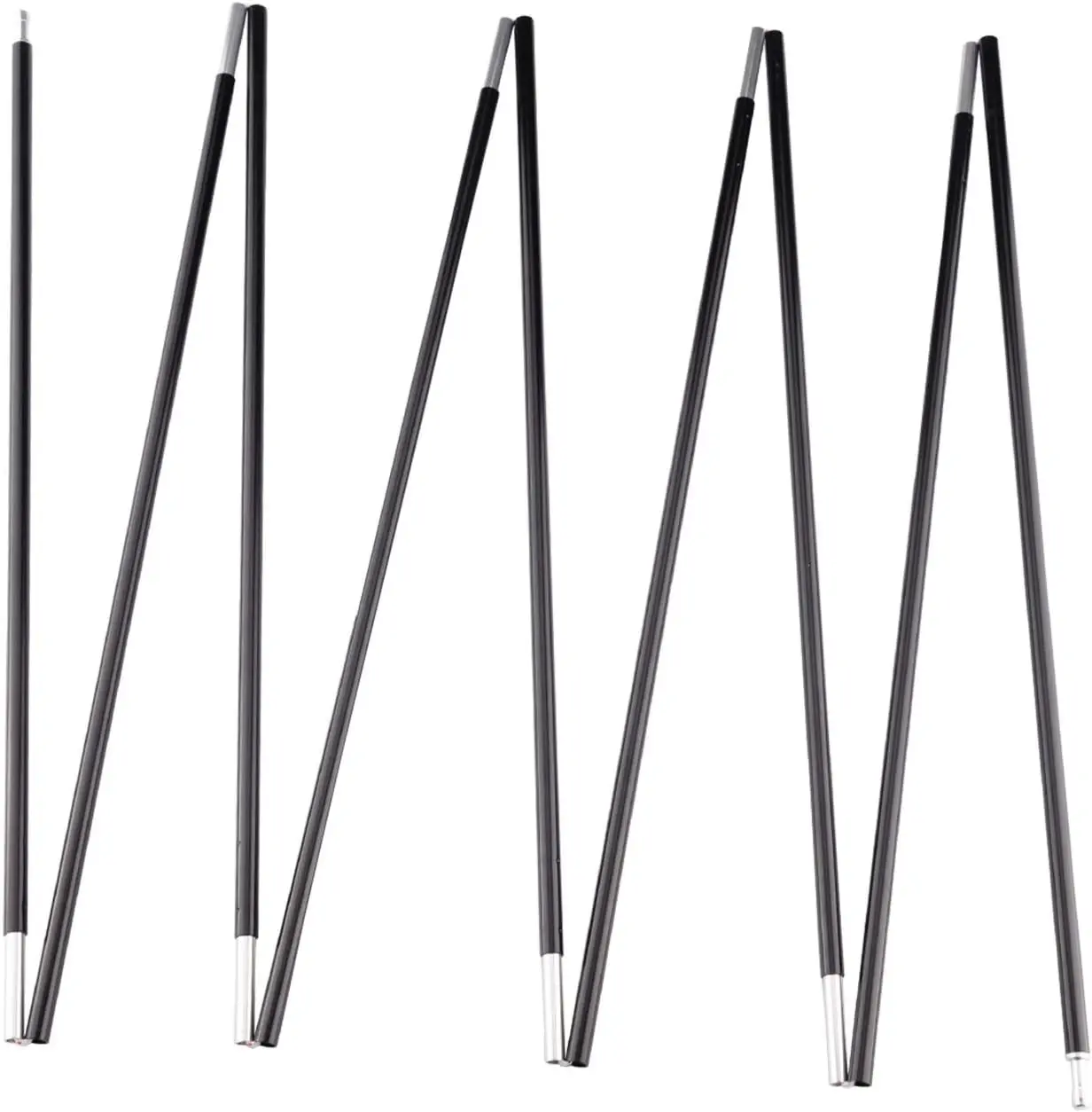 Replacement Pre-Assembled Black 7001 T6 Aluminum Heated Tent Poles Replacement Camping Tent Rod