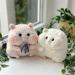 Yarn Bear - Crochet Hamster Plush | Handmade Amigurumi Stuffed Animal | Cute Soft Toy Gift | Kawaii Room Decor | Plushie Doll