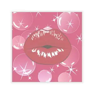 Kiss Print Lips sticker | Pink Bubbles kiss-cut sticker