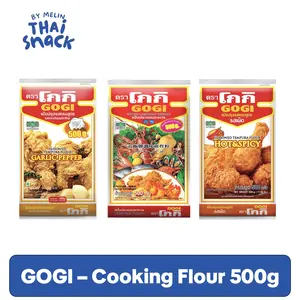 Gogi Cooking Flour 500g - Seasoned Tempura Flavor, Garlic Pepper, Hot & Spicy Options Burrito Bread