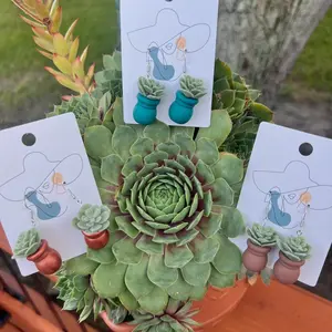 Succulent Plant Earrings