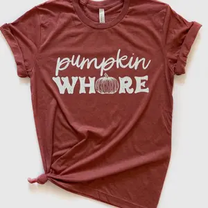 Women's Pumpkin T-Shirt for Fall Season - Top, Womenswear Tshirt