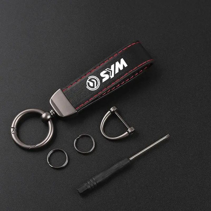 High-Grade Suede Leather Motorcycle Keychain Keyring for SYM Jet X 14 Joymax Z 250 Z300 125I Adx 125