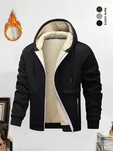 Men's Waterproof Wool Coat, Warm Winter Ski Jacket, Outdoor Insulated Hooded Overcoat, Detachable Hat Design, Ideal for Cold Weather, Casual Fitted Jacket