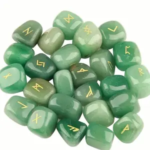 Rune stones/ Runas set for Wicca divination tumbled engraved