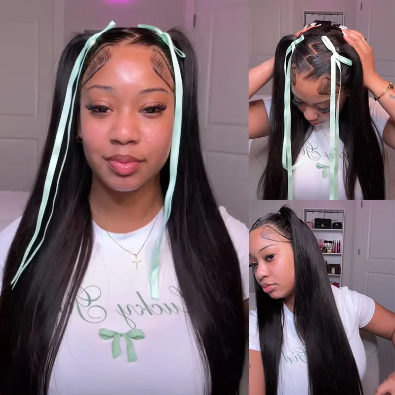 [Flash Sale] Wiggins Hair Glueless Pre Braided Straight Wig 13x4 Lace Front Wigs Human Hair Ready To Go Wig Pre Everything Pre Stylist Wig Ear To Ear Natural Hairline
