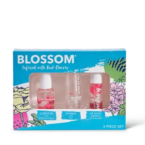 3 Piece Set - Cuticle Oil, Color-Changing Crystal Lip Balm, Mini-Roll-On Lip Gloss