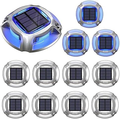 Quntis 12 Pack Solar Deck led light, Driveway Dock garden Stair Pathway Sidewalk Swimming Pool Lighting outdoor solar powered High Pressure Patio