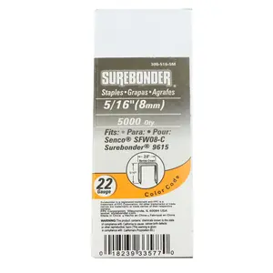 5/16" Narrow Crown 22 Gauge Upholstery Staples - 5000 Count 5/16" Narrow Crown 22 Gauge Upholstery Staples - 5000 Count