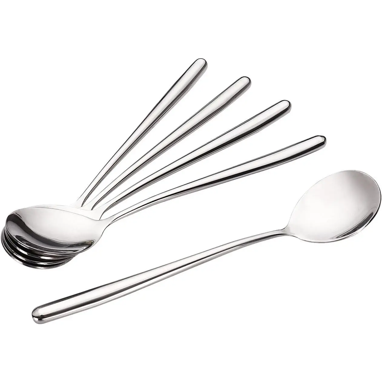 Korean Soup Spoons Stainless Steel Long Handle Tablespoon Pack of 5