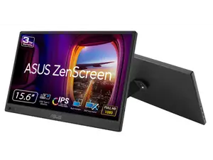 ASUS ZenScreen 16" Portable USB Monitor (MB169CK) - Full HD, IPS, Dual USB-C, Eye Care, Flicker Free, Blue Light Filter, Anti-glare Surface, 360° Kickstand