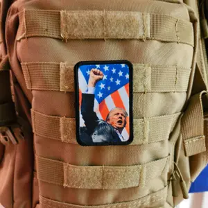 first raised in the air trump patch 2"x3" removable morale patch with hook and loop backing
