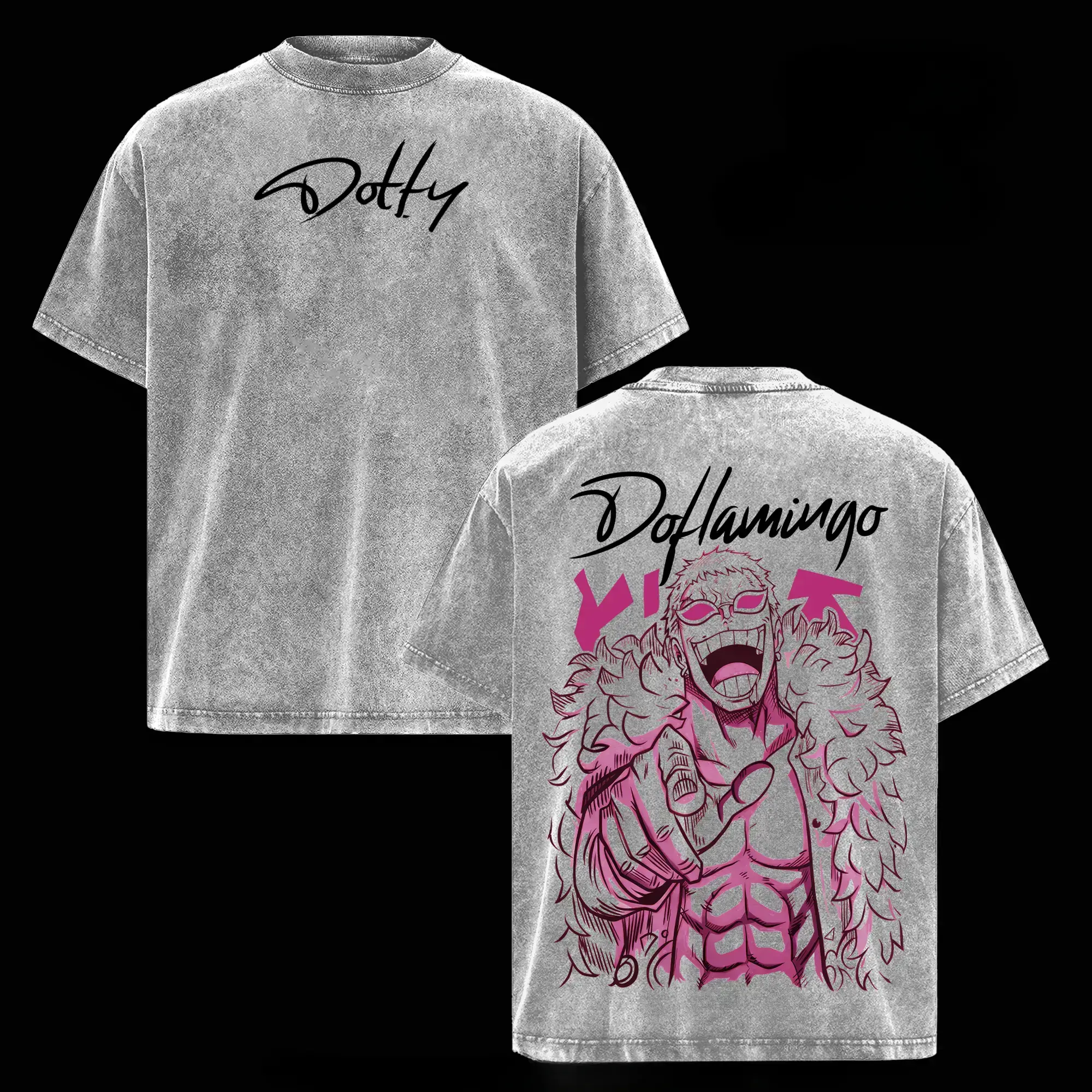Doflamingo Vintage Washed Oversized T-Shirt sky tops joke 67 shirt silverfish clothes trend gift book merch world tshirts