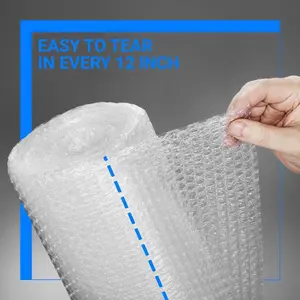 Bubble Cushioning Wrap 5/16 Inch x 12 Inch x 72Feet Total [2 Rolls of 36 Feet] Perforated Every 12" for Packing Moving Supplies