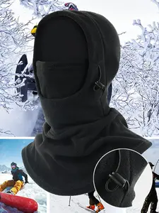 Unisex Solid Balaclava Hat, Adjustable Windproof Face Mask, Outdoor Cycling Face Cover, Gaiter Mask, Warm Hat for Fall & Winter