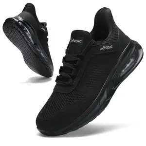 ARISIC Breathable Slip-Resistant Work Shoes for Men & Women Non-Slip Lightweight Food Service Sneakers Slip-On Kitchen and Restaurant Work Shoes in Black