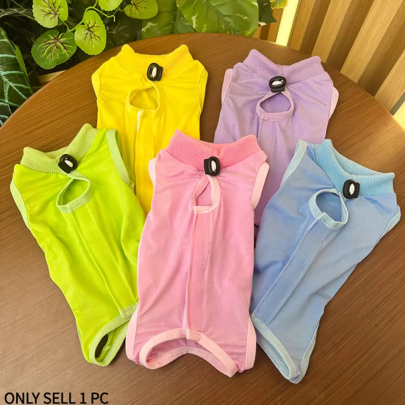 Breathable Cat Recovery Suit, Soft High Stretch Anti-Licking Anti-Bite Neuter Onesie, All Season Universal Wound Protection Pet Clothes for Small Medium Dogs Cats, Abdominal Wound Healing & Skin Disease Isolation Outfit