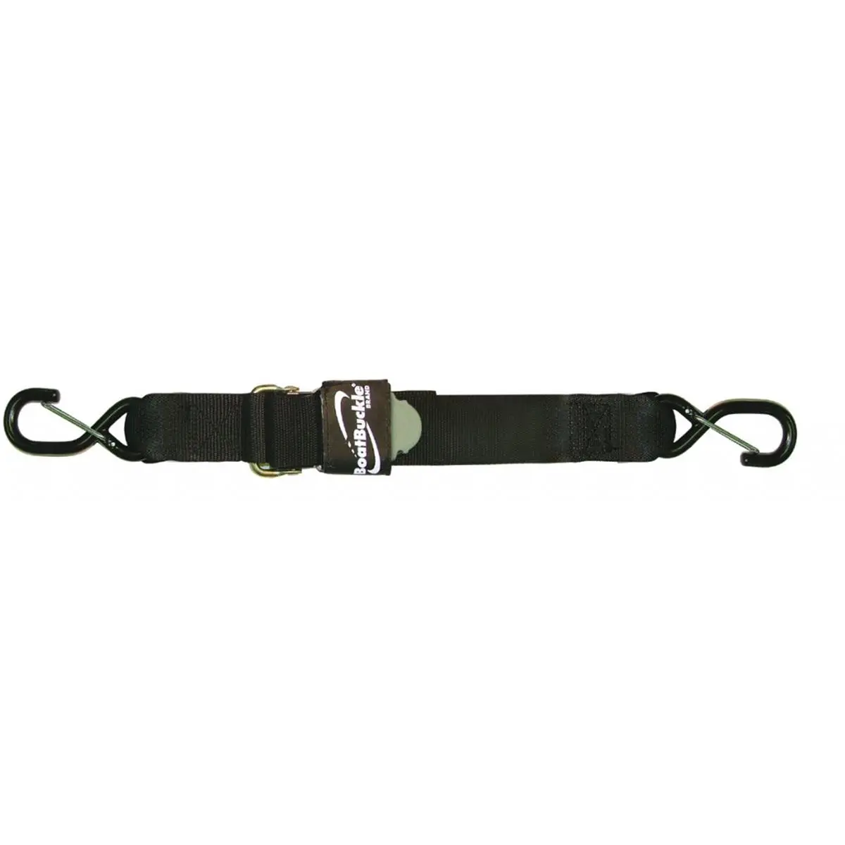 212 MAIN Pro Series Kwik-Lok Boat Buckle Gunwale Tie-Down, 2.0x10ft Black Vinyl Coated Vehicle Accessory with Built-In Closure, Web Storage & Secure Fastening