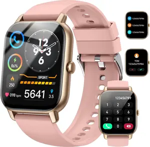 [Free Deliver] Coucur 1.69'' Touchscreen Smartwatch with Fitness Tracker & Sleep Monitor for Men Women Android iOS Compatible Silicone Band Bluetooth Calls Wearable