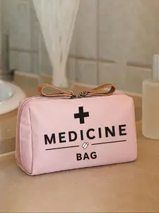 Portable Medicine Pouch, Large Capacity First Aid Kit, Retro Medicine Bag for Women, Compact Medicine Box, Camping Medical Emergency Bag