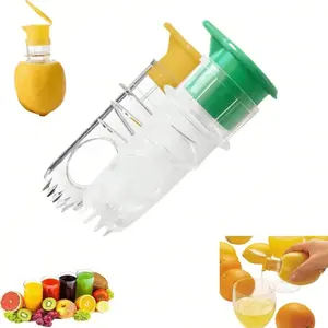 1pc Manual Citrus Juicer with Spiral Cap and Filter, Portable Lemon and Lime Juice Squeezer for Cocktails, Handheld Citrus Press, Lemon Squeezers