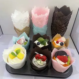 150pcs Tulip Cake Cupcake Liners, Multiple Styles Combination, Oil-Proof Baking Cups for Christmas, Valentine's Day, Birthdays & Weddings, Baking Utensils Supplies