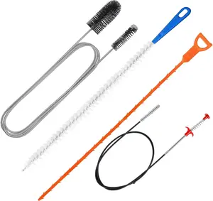 62 inch Drain Clog Remover Set, 25inch Drain Snake Hair Remover＆ Cleaning Brush Set, Hair Catcher Drain Auger Cleaner Tool Set For Toilet, Kitchen Sink, Bathroom Tub, Sewer