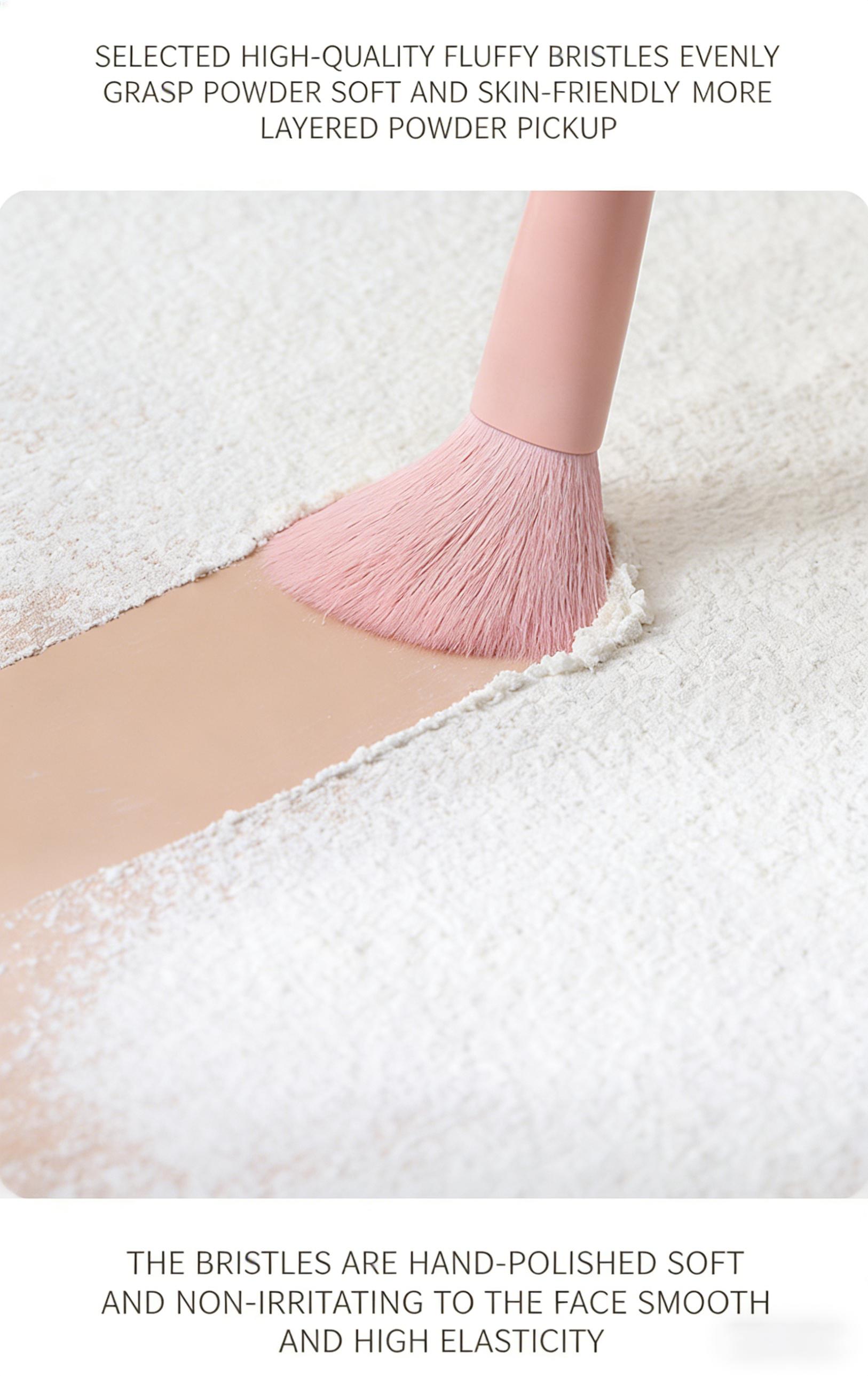 6Pcs Candy Makeup Brush Set Soft Bristles - Powder, Blush, Highlight, Eyeshadow, Concealer & Brow Brushes