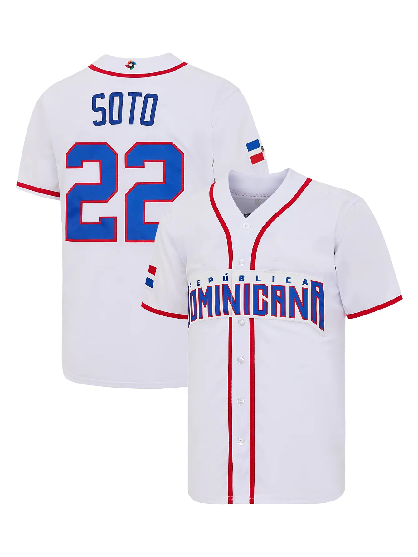 Men’s Juan Soto #22 Dominican Republic Baseball Jersey, Full Premium Stitched Embroidery, WBC National Team Fan Apparel, Unisex
