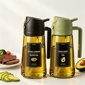 CXINYI 16oz 2-in-1 Olive Oil Sprayer & Dispenser Bottle, Leakproof Light-Proof Kitchen Gadget for Air Fryer, Cooking & Salad mister food-grade