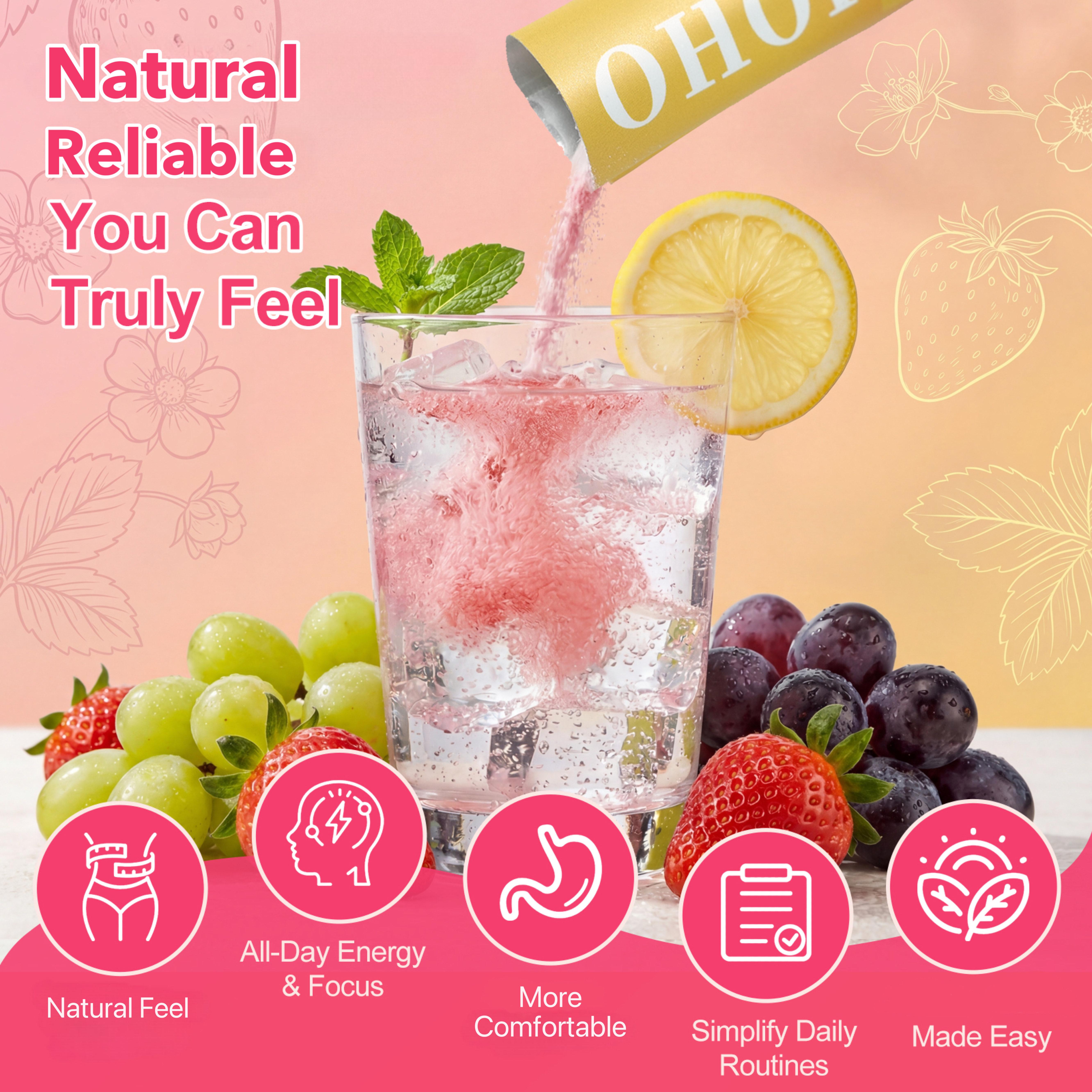 IOHO Cutting Drink Mix –| Strawberry Açaí Flavor – 30 Servings