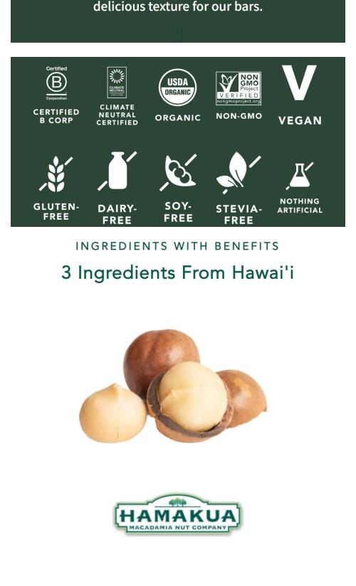 ALOHA The Pa'akai Bar | 6 Bars | 14g Plant Protein, 10g Fiber, 5g Sugar | Hawaiian Macadamia Nuts + Dark Chocolate + Hawaiian Sea Salt | Vegan, Gluten-Free