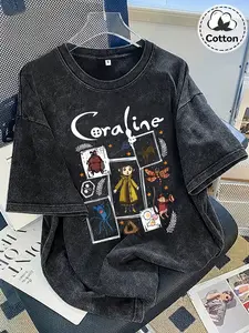 Ghost Mother Fan Favorite T-Shirt, Vintage Washed Cotton, Oversized Fit, Classic Character Collection, Retro Style, Casual, Print, Loose Clothing