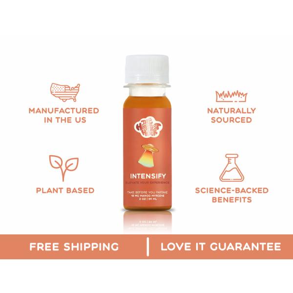 INTENSIFY - Wellness Vitamins Supplement Shots with Myrcene for Enhanced Effectiveness - Support Relaxation & Well-Being