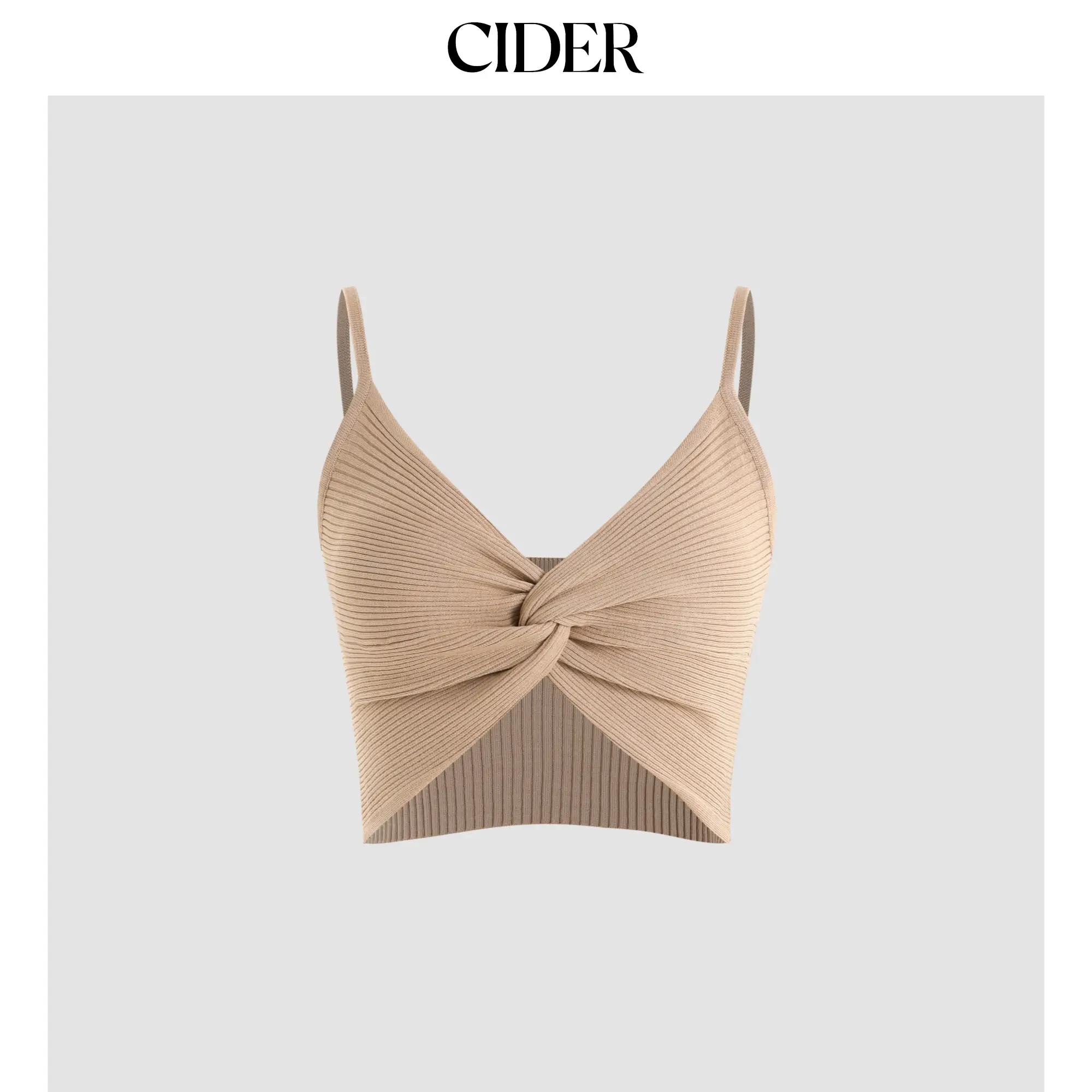 Cider [3 colors, size 2-10] Solid Rib Crop Criss Top