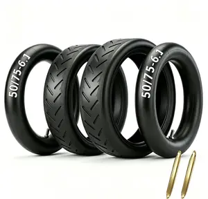 8 1/2×2 Electric Scooter Tire & Tube Set, 50/75-6.1(8.5×2.0) High-performance Pneumatic Tire, Replacement Tube with Straight Valve and 2 Tire Levers, 8.5 Inch Fits 6"/6.1" Rims (2-Set)
