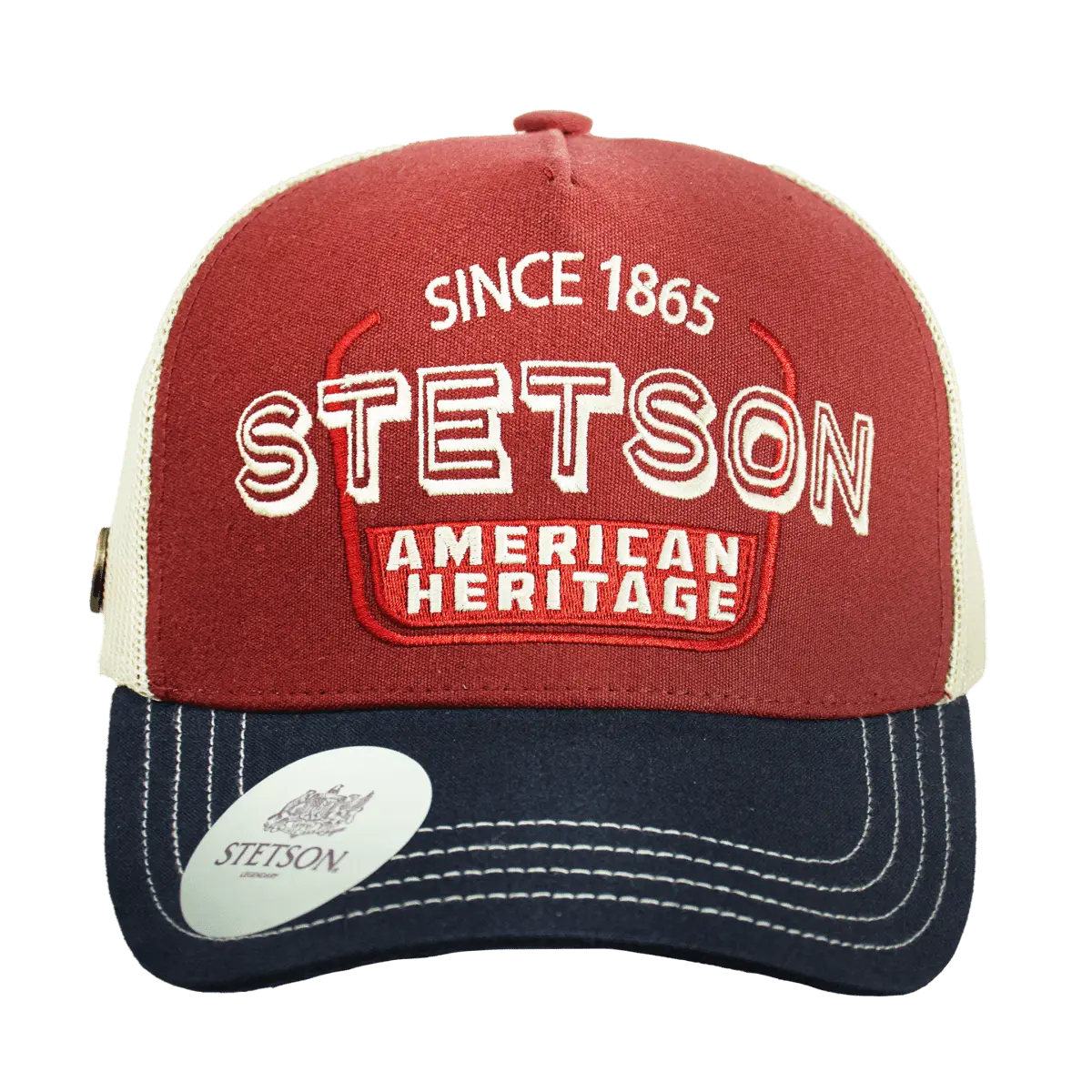 Original Stetson Authentic Trucker Hat Red Beige 