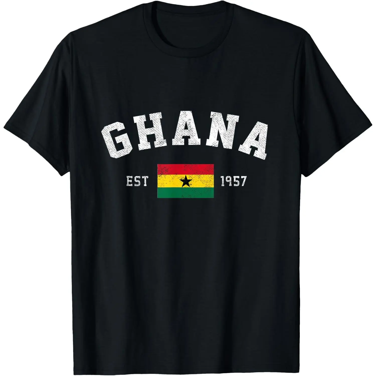 Women's Ghana Est. 1957 Independence Day T-Shirt, 100% Cotton Vintage Style Cartoon Graphic Top